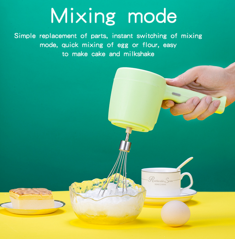 3-in-1 Electric Wireless Chopper - Handheld Food Processor - Egg Beater Blender