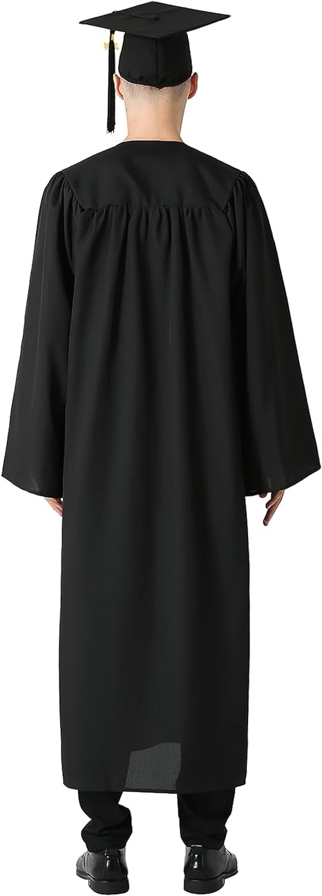 GraduationMall Matte Graduation Gown Cap Tassel Set 2024 for High School and Bachelor