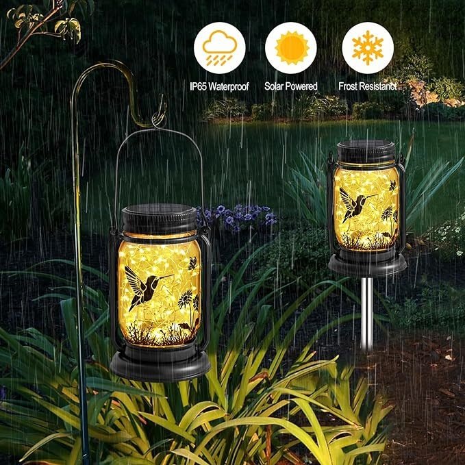 KOOPER Solar Lights Outdoor Garden Decor, 4 Pack Upgraded Delphinium Solar Garden Lights with 36 LEDs, Waterproof Solar Lights for Outside, Outdoor Solar Flowers Lights for Yard Patio, Gift for Mother