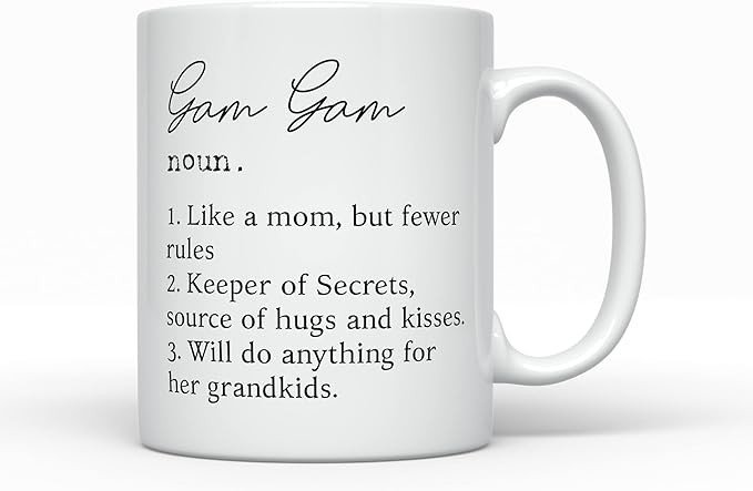Gam Gam Definition Coffee Mug, Funny Grandparent Gifts Ideas Best Birthday Present, Christmas Cup from Grandson Daughter