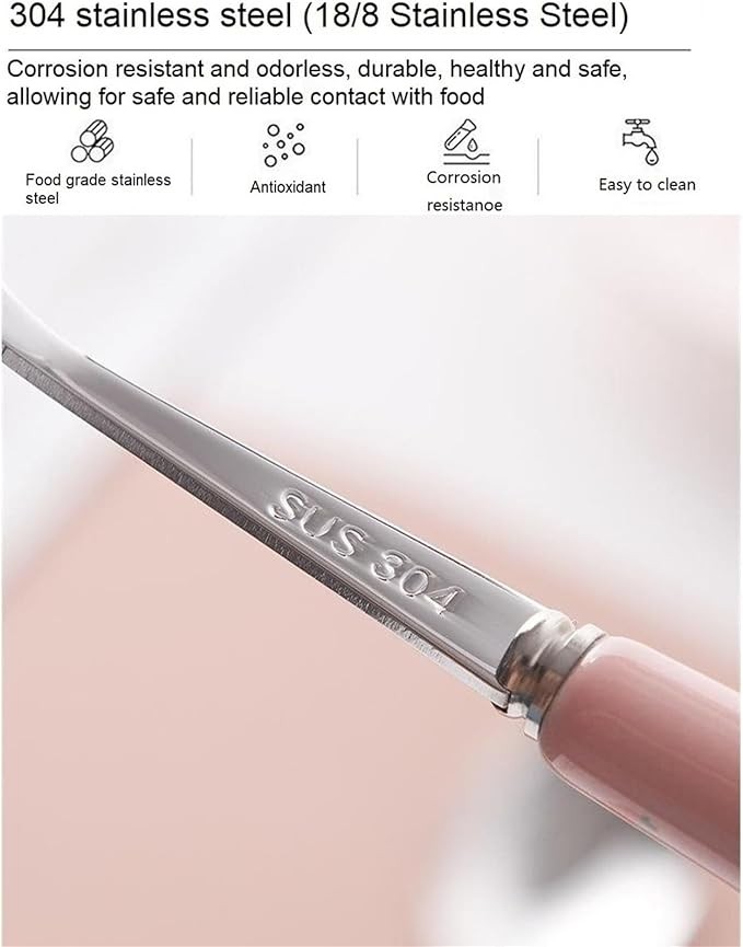 SENIDIKE Cute Silverware Set, Animal Series Ceramic Handle Dinnerware Set Flatware Kitchen Accessories Camping Travel Sets Fork Spoon Chopstick Portable Cutlery Sets with Case, Bear Rabbit Duck Cat (