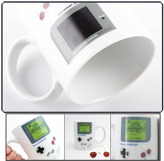 GZHaiTuoSi Heat Changing Coffee Mug Creative Color Changing Ceramic Mug Game Around The Gift Cup Novelty Office Coffee Color Changing Ceramic Mug gift for Gamers,Fathers,Coffee Enthusiasts