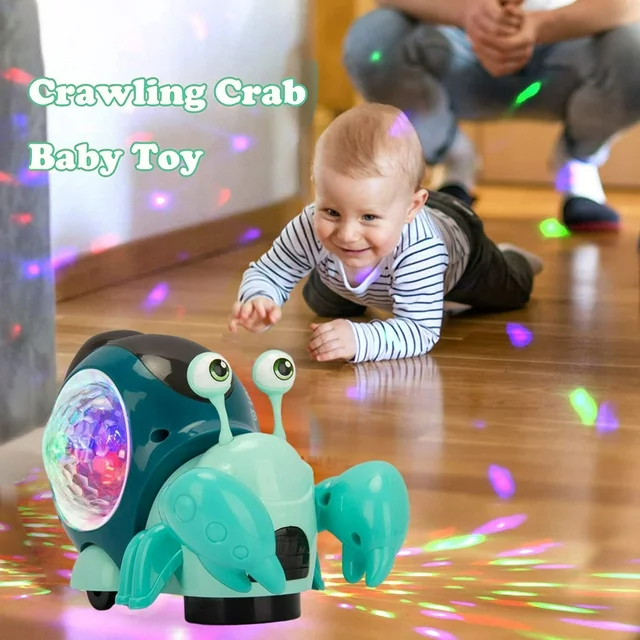 Style-Carry Baby Toys 6 to 12 Months, Musical Crab Crawling Baby Toys for 12-18 Months, Early Learning Educational Toy, Birthday Toy for Infant Toddler Boy Girl 7 8 9 10 11 month 1-2 Year Old