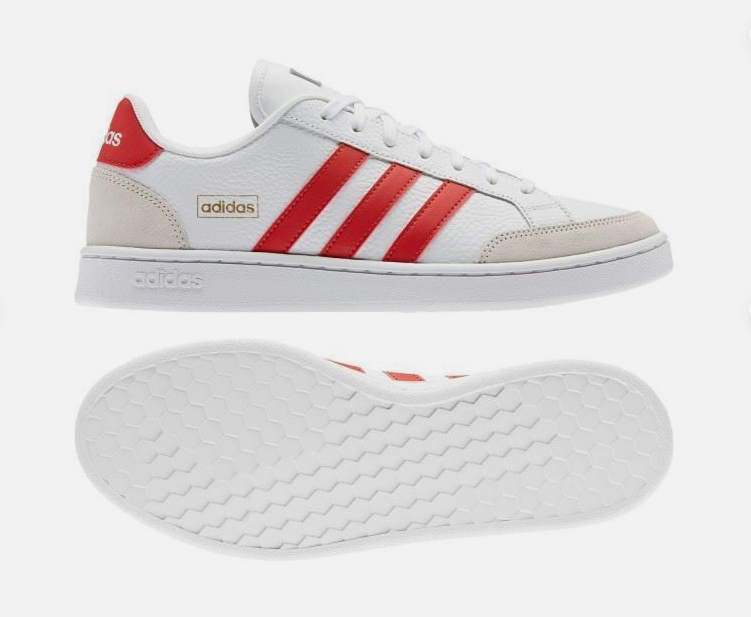 Adidas Grand Court Mens White Trainers Gym Running Shoes 3 Stripe Sneakers