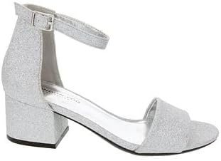 LONDON FOG Women's Nikki Low Two Piece Block Heel Dress Shoe Ladies Ankle Strap Pump Sandal