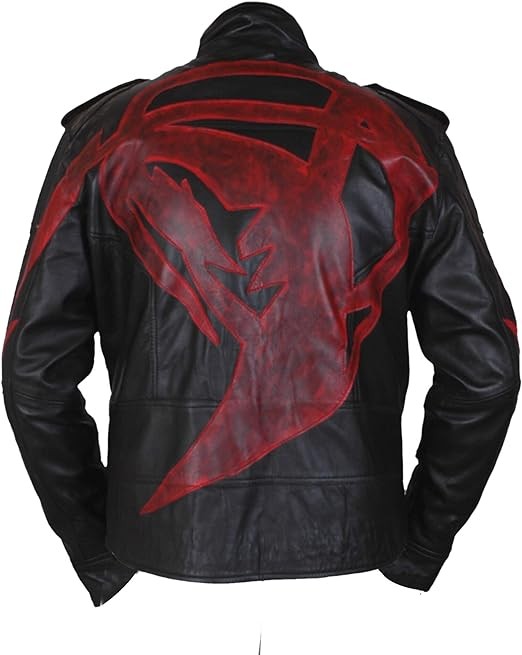 Flesh & Hide F&H Men's Black & Red Gaming Genuine Leather Jacket