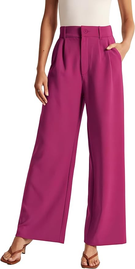 NOAHELLA Womens Wide Leg Pants High Waisted Business Casual Summer Dress Pants Palazzo Long Work Trousers with Pockets