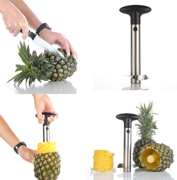 Click to enlarge Have one to sell? Sell now Stainless Steel Fruit Pineapple Cutter Peeler Corer Slicer Easy Kitchen Tool new