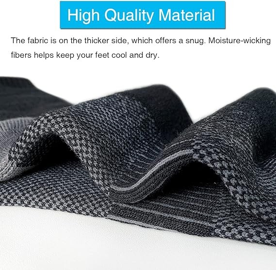 APTYID Men's Moisture Wicking Cushioned Crew Work Boot Socks (4 Pairs / 6 Pairs)