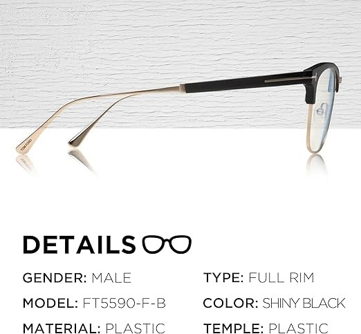 Brand: Tom Ford Tom Ford FT5590-F-B Square Shape Eyeglass Frame + Bundle With eSHADES Eyewear Cleaning Kit