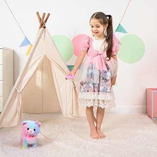 Volunna Remote Control Electronic Plush Cat Toy Pet for Girls Kids Interactive
