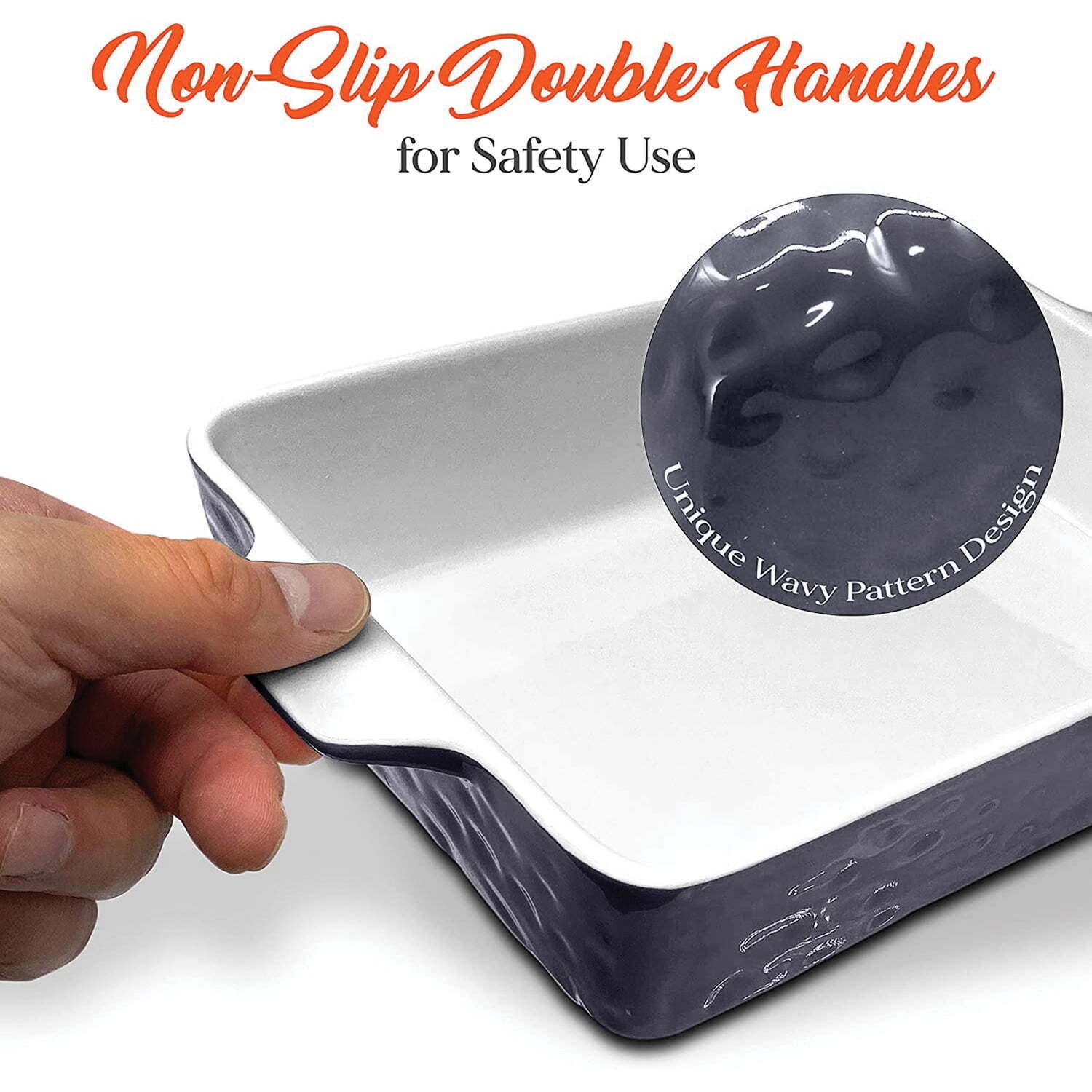 3-Piece Nonstick Ceramic Bakeware Tray Set W/Odor-Free Ceramic Durable Safe
