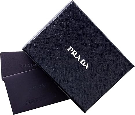 Prada Women's Nero Black Vitello Danio Silver Triangle Logo Small Wallet Zipper Coin Pouch 1MV021