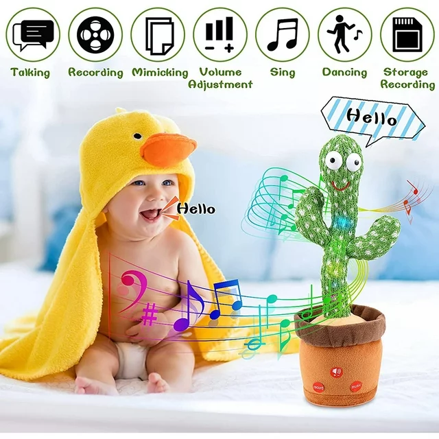 Dancing Cactus Toys, A Cactus That Can Dance, Sing, Twist, and Shine 120 English Dance Recordings Learn to Speak (Dancing Cactus Simple)