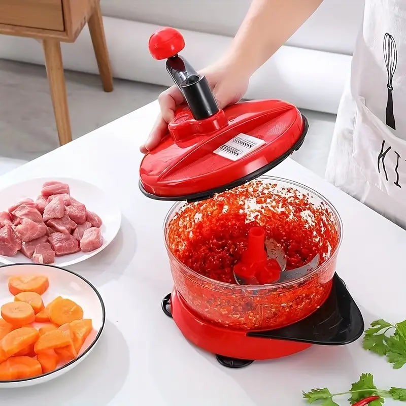 1 Set, Manual Meat Grinder, Hand Shake Mixer, Multifunctional Vegetable Slicer, Carrot Shredded Grater, Food Crusher, Kitchen Cooking Machine, Meat Mixing And Cutting Vegetable, Kitchen Stuff Kitchen