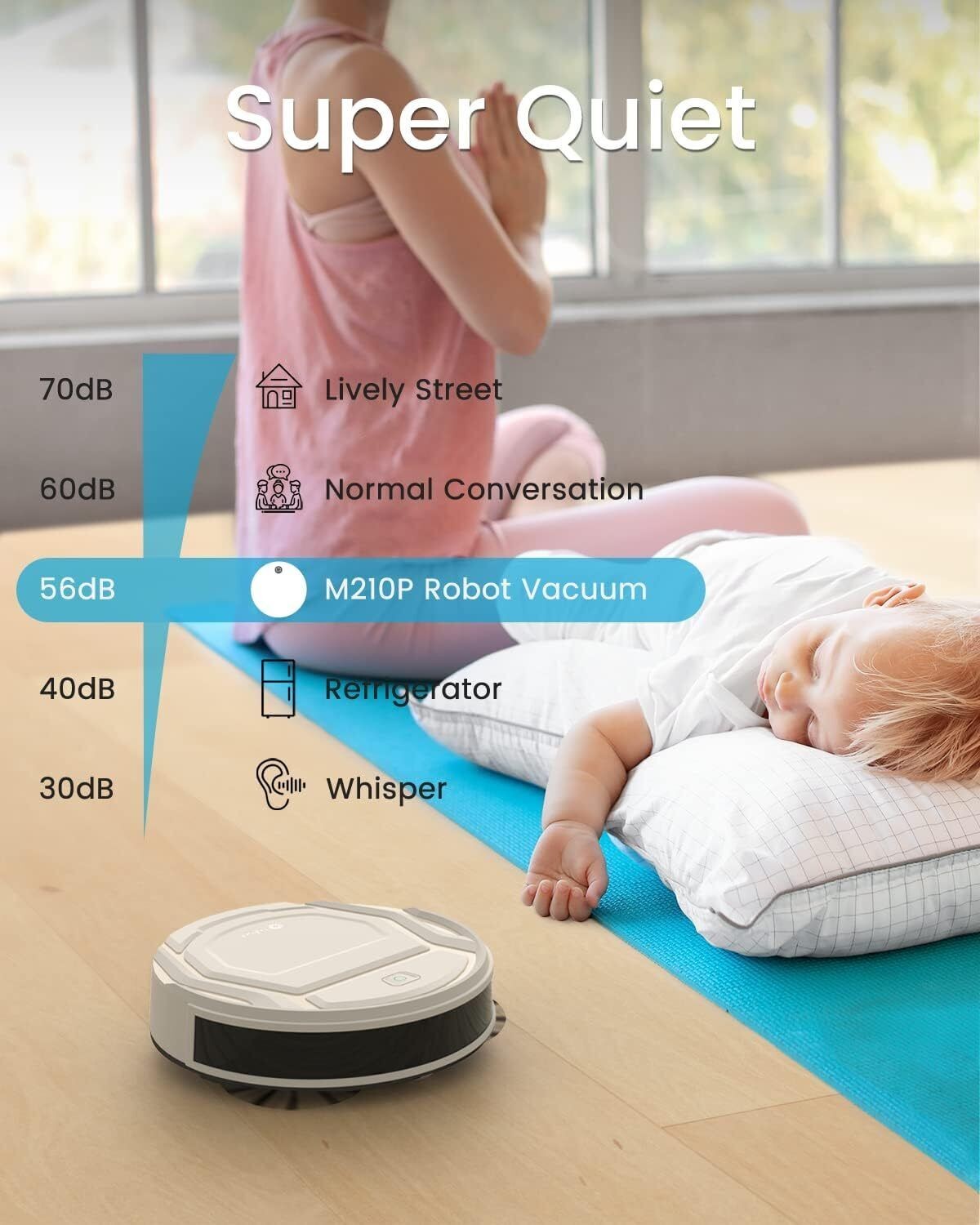 Lefant M210 Pro Robot Vacuum Cleaner, Tangle-Free 2200Pa Suction, Slim Quiet