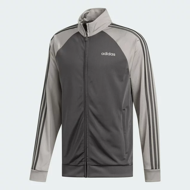 Adidas Men's Essentials 3-stripes Color Blocked Tricot Track Jacket Gray Size XL
