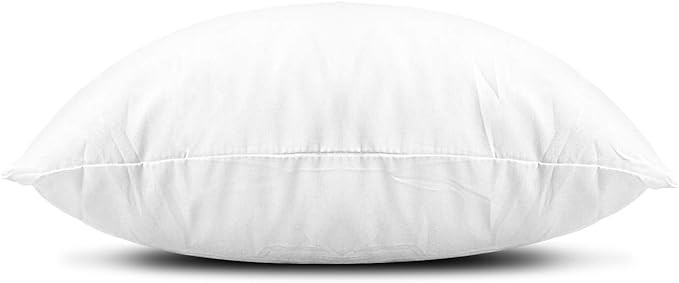 EDOW Throw Pillow Inserts, Set of 2 Lightweight Down Alternative Polyester Pillow, Couch Cushion, Sham Stuffer, Machine Washable. (White, 18x18)