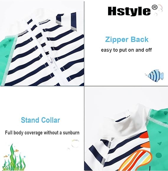 Baby/Toddler Boy One Piece Zip Swimwear Baby Rash Guard Swimsuit UPF 50+ Sun Protection Surfing Suits