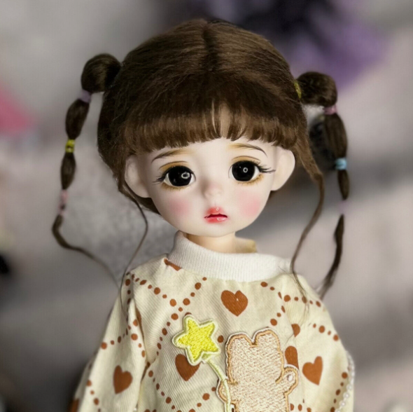 BJD Doll Girl Body with Clothes Suit Wigs Face Makeup Full Set Cute Doll Toy