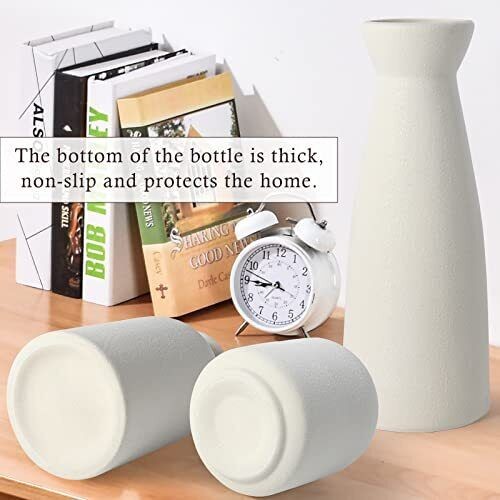 YEENAASY Ceramic vase Set of 3 Small Flower Vases for Rustic Home Decor Moder...