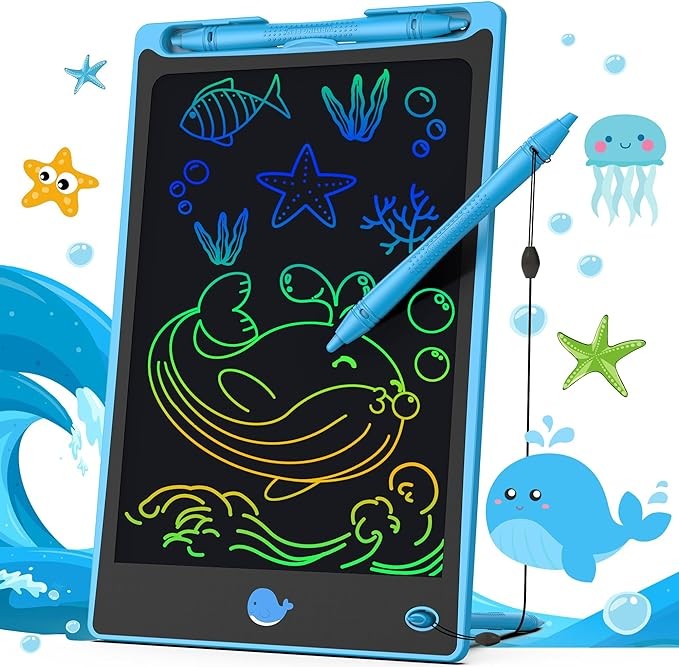 Hockvill LCD Writing Tablet for Kids 8.8 Inch, Toys for Girls Boys Drawing Pad for 3 4 5 6 7 8 Year Old Kid, Toddler Magnetic Doodle Board Travel Essentials Christmas Birthday Gift for Children (Blue)