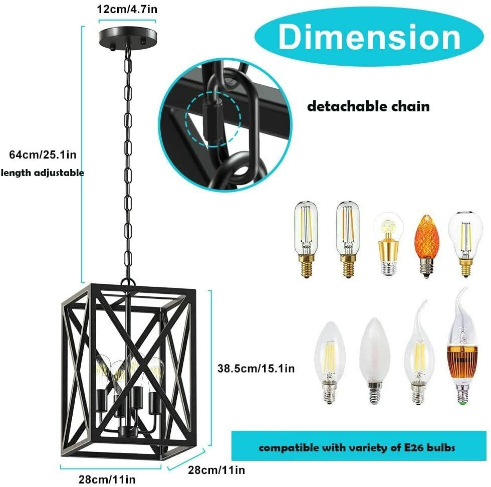 Rustic Ceiling Light Farmhouse Kitchen Island Metal Hanging Pendant Lighting