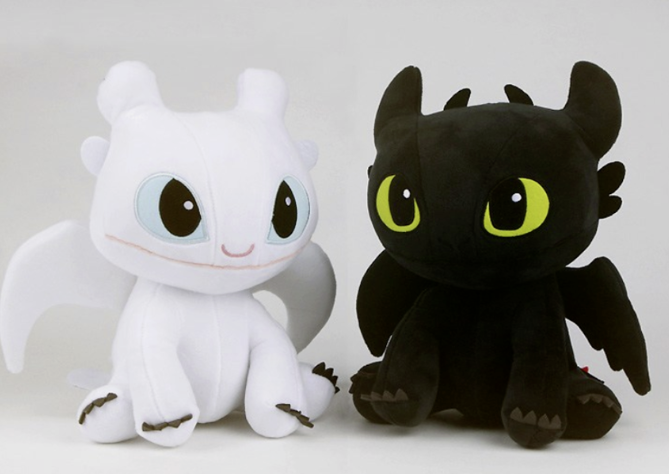 How To Train Your Dragon 3 Toothless Light Fury Plush Doll Sitting with Tag 9.8"