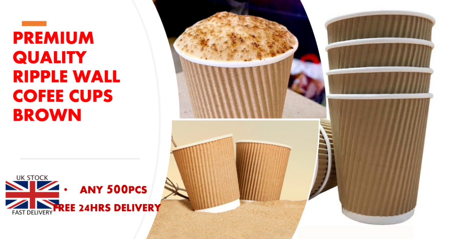 Disposable Ripple Triple walled Paper Coffee Cup Cups with/without Lids8/12/16oz